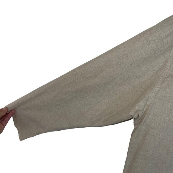 Chaus Vintage 80s Womens Blazer Size Large Tan Long Sleeve Pockets Linen - Picture 4 of 10